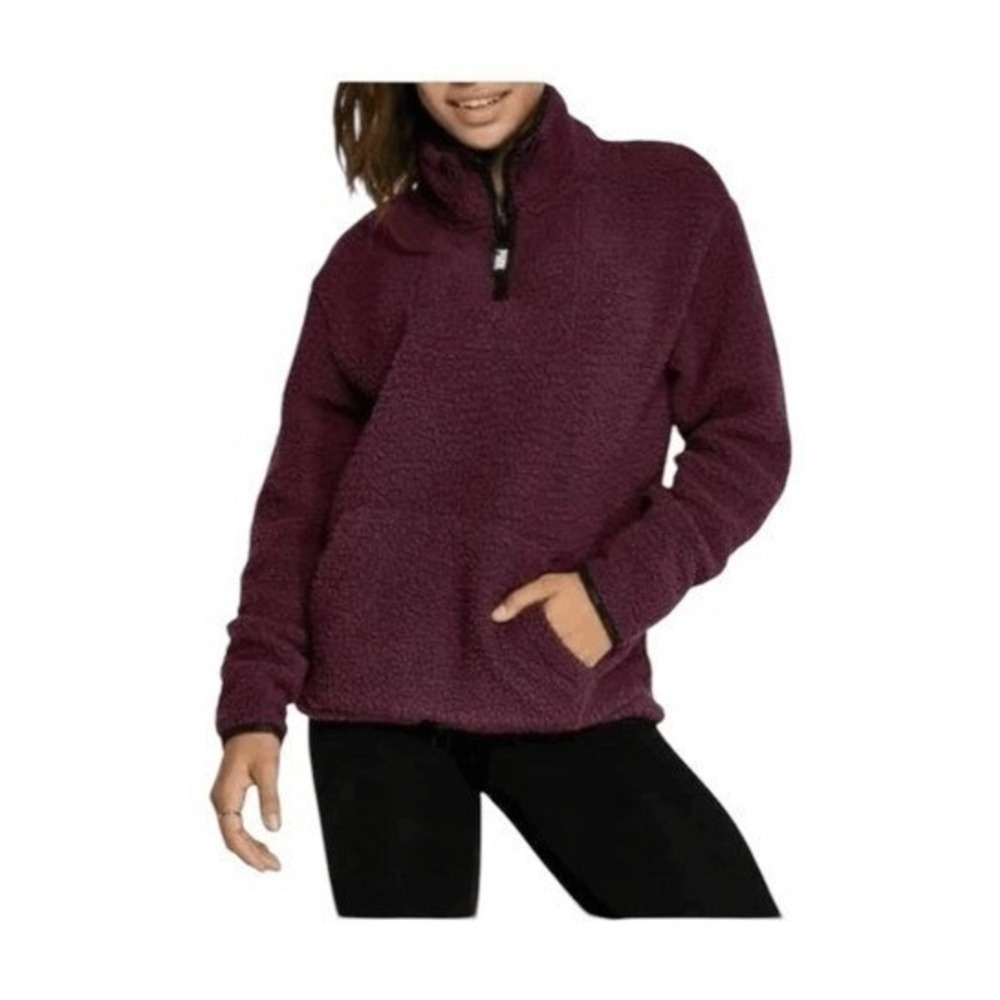 PINK Victoria's Secret Sherpa Fleece Quarter Zip Pullover Jacket XS